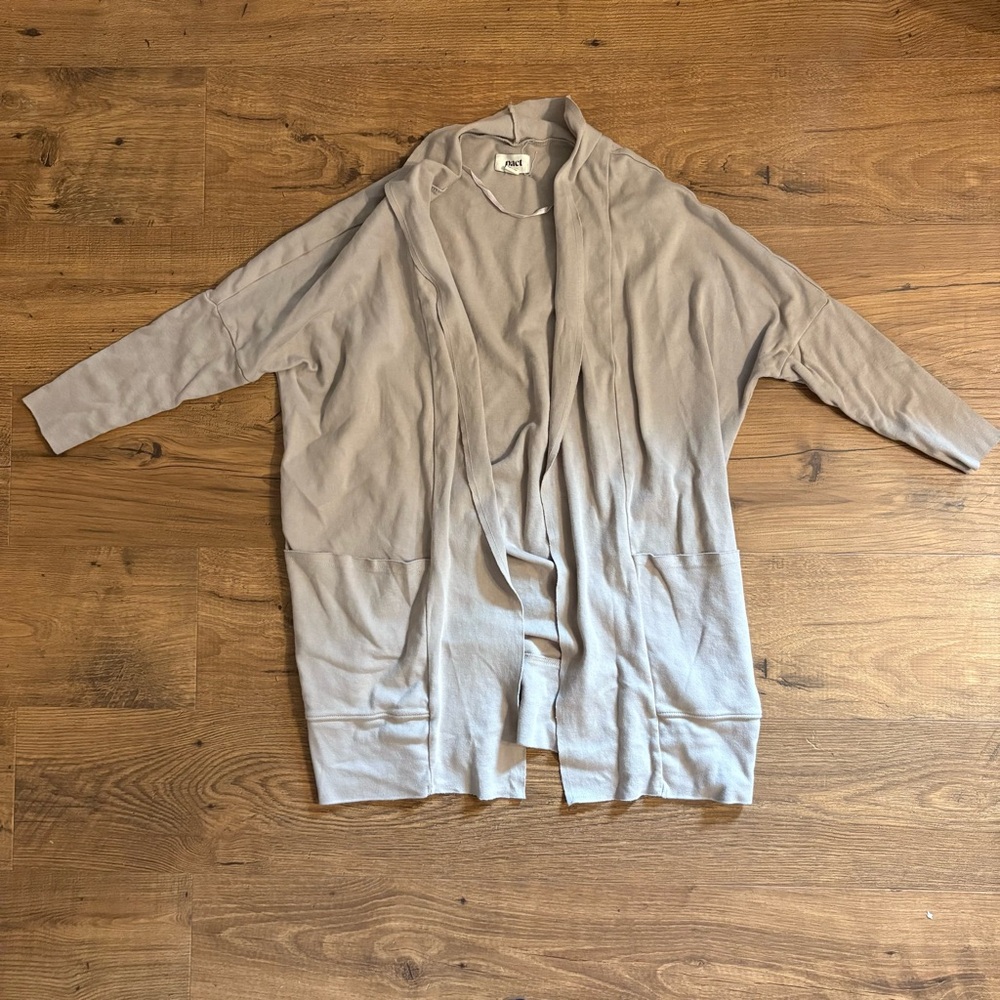 Pact Cardigan - 3/4 sleeve, taupe size S/M